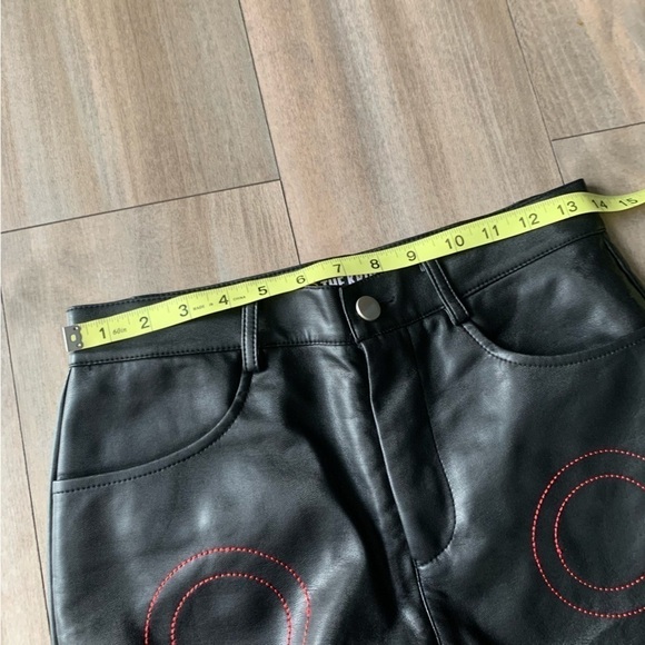 THE KRIPT set Kalki Leather Pants and Kamina sweater black red matrix - Picture 7 of 16